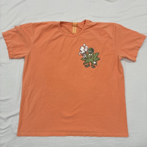 Tultex Other - Funny Smoke Trees Not Friends Orange T-Shirt Men's XL Cartoon Marijuana Leaf 420